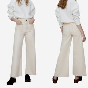 ZARA I NWT US 2 (XS) The Patch Pocket Marine Denim Jean I cream